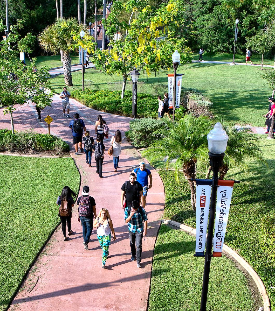 students walking